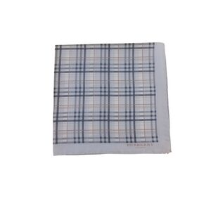 Burberry Silk, Silver plaid pocket square
